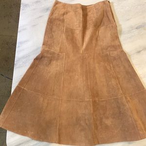 Worth chestnut brown suede leather maxi skirt. Size 6.